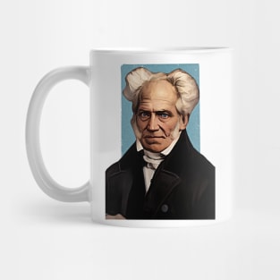 German Philosopher Arthur Schopenhauer illustration Mug